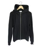 アバハウス ABAHOUSE パーカー ジャケット ニット 長袖 ジップアップ リブ 無地 ブラック サイズ46 QQQ