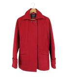 マカフィー MACPHEE トゥモローランド コート ショート丈 長袖 比翼仕立て 無地  フェイク ベルト レッド QQQ