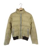 ダックス DAKS LONDON ダウン ジャケット 中綿 ジップアップ リブ袖 無地 ベージュ サイズ38 QQQ