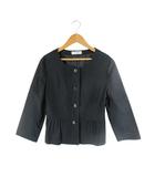 オフオン ofuon ジャケット 長袖 前開き 無地 サイズ40 黒 QQQ