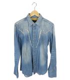 ハルプ HaLb シャツ デニム 長袖 ボタン 無地 インディゴ サイズM QQQ