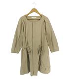 ロペピクニック ROPE Picnic ノーカラー ジャケット 前開き ボタン 七分袖 無地 サイズ38 ベージュ QQQ