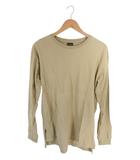 ラグマシーン RAG MACHINE プルオーバー Tシャツ 長袖 サイドスリット 無地 ベージュ サイズM QQQ