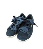 プーマ PUMA スニーカー リボン ロゴ サイズ 24 ㎝ 黒 QQQ