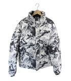 ザノースフェイス THE NORTH FACE F21 4001177358 ダウン ジャケット ジップアップ 総柄 ロゴ ホワイト ブラック サイズ3XL 115 QQQ ☆AA★