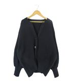 ビス ViS リブ ニット カーディガン 前開き 長袖 サイズ F ネイビー QQQ