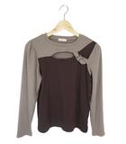 アクシーズファム axes femme プルオーバー ニット セーター 長袖 胸あき リブ 無地 ブラウン サイズF QQQ