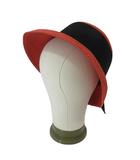 マレーラ MARELLA 帽子 ハット 麦わら ストロー カンカン帽 リボン 無地 レッド ブラック 57 QQQ