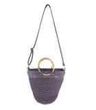 ディスコート Discoat カゴバッグ ショルダーバッグ ハンド 2way バンブー 無地 パープル QQQ