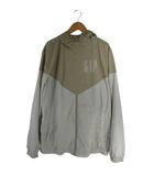 ギャップ GAP フード ジャケット ジップアップ 切替 ロゴ プリント サイズS ベージュ QQQ