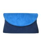  ダイアンフォンファステンバーグ DIANE VON FURSTENBERG クラッチ バッグ セカンド ハンド スウェード地 無地 ブルー ネイビー QQQ