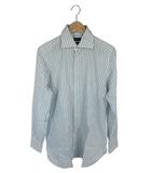 バーニーズニューヨーク BARNEYS NEW YORK MANHATTAN Yシャツ ワイシャツ 長袖 ボタン ストライプ ホワイト ブルー サイズ 40/87 QQQ