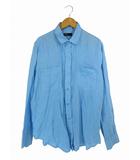 ギャップ GAP リネン シャツ 前開き 長袖 胸ポケット サイズ S 水色 QQQ