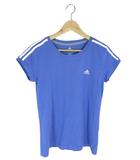 アディダス adidas プルオーバー Tシャツ 半袖 ワンポイント ロゴ ブルー サイズOT QQQ