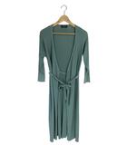 グリーンレーベルリラクシング ユナイテッドアローズ green label relaxing ワンピース ニット ロング 長袖 リブ ベルト 無地 グリーン QQQ