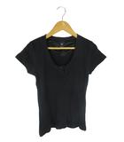 ギャップ GAP プルオーバー シャツ ニット 半袖 ストレッチ 伸縮 無地 ブラック サイズXXS QQQ
