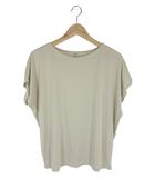 ユニクロ UNIQLO プルオーバー Tシャツ カットソー フレンチスリーブ 無地 ベージュ サイズL QQQ