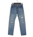 501 デニム ロング シングル ステッチ 復刻 ダメージ 加工 刻印552 サイズ W 31 インディゴ QQQ