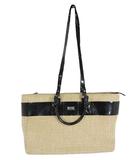 ディーゼル DIESEL トート バッグ ショルダー 2way かご ストロー ロゴ ワンポイント ブラック ベージュ QQQ