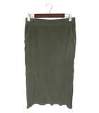 ユニクロ UNIQLO スカート タイト ロング スリット ゴムウエスト リブ 無地 カーキ サイズL QQQ