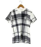 キスオンザグリーン kiss on the green Tシャツ ゴルフウェア 半袖 チェック サイズ 3 ネイビー 白 QQQ