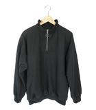 ハレ HARE プルオーバー ハーフジップ シャツ 長袖 無地 ブラック サイズS QQQ