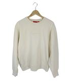 シュプリーム SUPREME RN101837 CA38135 プルオーバー スウェット トレーナー 長袖 裏起毛 ボア ロゴ ワンポイント 刺繍 アイボリー サイズM QQQ ★AA☆