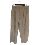ユニクロ UNIQLO U パンツ スラックス ワイド ロング ジップアップ 無地 グレージュ ウエスト 76cm QQQ