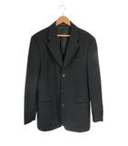 エンポリオアルマーニ EMPORIO ARMANI スーツ シングル テーラード ジャケット 長袖 3B ストライプ サイズ44 黒 QQQ ★AA☆