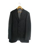 ユナイテッドアローズ UNITED ARROWS SOVEREIGN スーツ ジャケット 3B ストライプ サイズ48 黒 QQQ