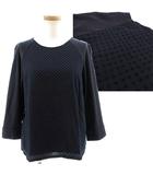 ラウンジドレス ガリャルダガランテ Loungedress GALLARDAGALANTE パンチング刺繍トップス LD15A0040420100 カットソー 七分袖 コットン ネイビー 紺 F