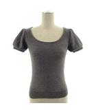 エフデ ef-de ニット セーター 半袖 リボン ウール混 ラメ入り グレー 9