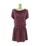 エフデ ef-de ワンピース ひざ丈 半袖 総柄 ピンク グレー 9