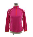 プリンス Prince ジップトレーニングシャツ WPLO173 ハイネック ハーフジップ ロゴ刺繍 長袖 ピンク ホワイト 白 オレンジ L