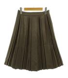 ユナイテッドアローズ UNITED ARROWS プリーツシャイニースカート 1524-228-1904 フレア 光沢 ミディ丈 日本製 ブラウン系 カーキブラウン 40