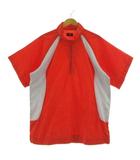 ミズノ MIZUNO ティーゾイド T-ZOID ジャケット ウインドブレーカー スタンドカラー ハーフジップ ロゴ刺繍 半袖 配色 オレンジ グレー L