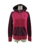 ナイキ NIKE バイカラースウェットパーカー FA100407NIG ロゴ刺繍 長袖 ジップアップ コットン ピンク パープル 紫 M