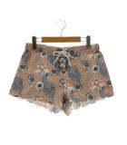 ロキシー ROXY サーフパンツ ボードショーツ TROPICAL ABABA SHORTS RBS19104 ロゴプレート ウエストゴム 裾スカラップ ボタニカル柄 ピンク系 マルチカラー L