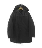 プラダ PRADA ステンカラーコート SGH511 S132 I18 フード ヌートリアファー 羊革切替え 三角ロゴプレート ジップアップ ライナー付き イタリア製 ブラック 黒 48