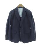  ルイカステル LOUIS CASTEL ジャケット テーラードカラー シングル 2B ストレッチ コットン混 総柄 ネイビー 紺 M
