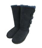 アグ オーストラリア UGG australia ムートンブーツ スウェード 裏地ボア ネイビー系 紺系 24
