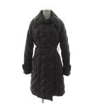 モンクレール MONCLER ダウンコート ビッグカラー  ロゴ キルティング ベルト付き イタリア製 ダウン80% ブラック 黒 2