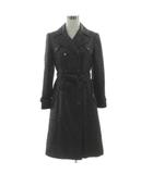 キルティングコート JG543-97507JJ リボンベルト シャイニー 光沢 日本製 ブラック 黒 40