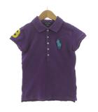 ラルフローレン RALPH LAUREN ポロシャツ ビッグポニー刺繍 ナンバリング 女の子 コットン混 パープル 紫 M(8-10)140/76