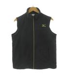 ミズノ MIZUNO ベスト 201631217 スタンドカラー メッシュ切替え ロゴプリント ジップアップ ブラック 黒 ゴールド M