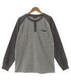 アクアスキュータム AQUASCUTUM ルームウエア ヘンリーネックトレーナー 0126012575 スウェット 胸ポケ 長袖 ロゴ刺繍 裏起毛 コットン混 グレー LL