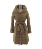 ボリュームカラーダウンコート 4104-78857 ジップアップ リボンベルト ダウン90% ブラウン系 茶系 2