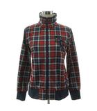  フィラゴルフ FILA GOLF ソフトシェルチェックジャケット IK4FL206 スタンドカラー ロゴワッペン ジップアップ 裏フリース レッド 赤 グレー ネイビー 紺 LL