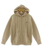 ダブルティー WTW スウェットパーカー 21SS-WT-009 ロゴ刺繍 ダブルジップ 裏地ワッフル地 コットン混 ベージュ S