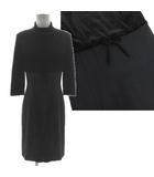 エムズグレイシー M'S GRACY ベロアドッキングハイネックタイトワンピース 8-O-23717 フォーマル リボン 長袖 ひざ丈 ブラック 黒 9